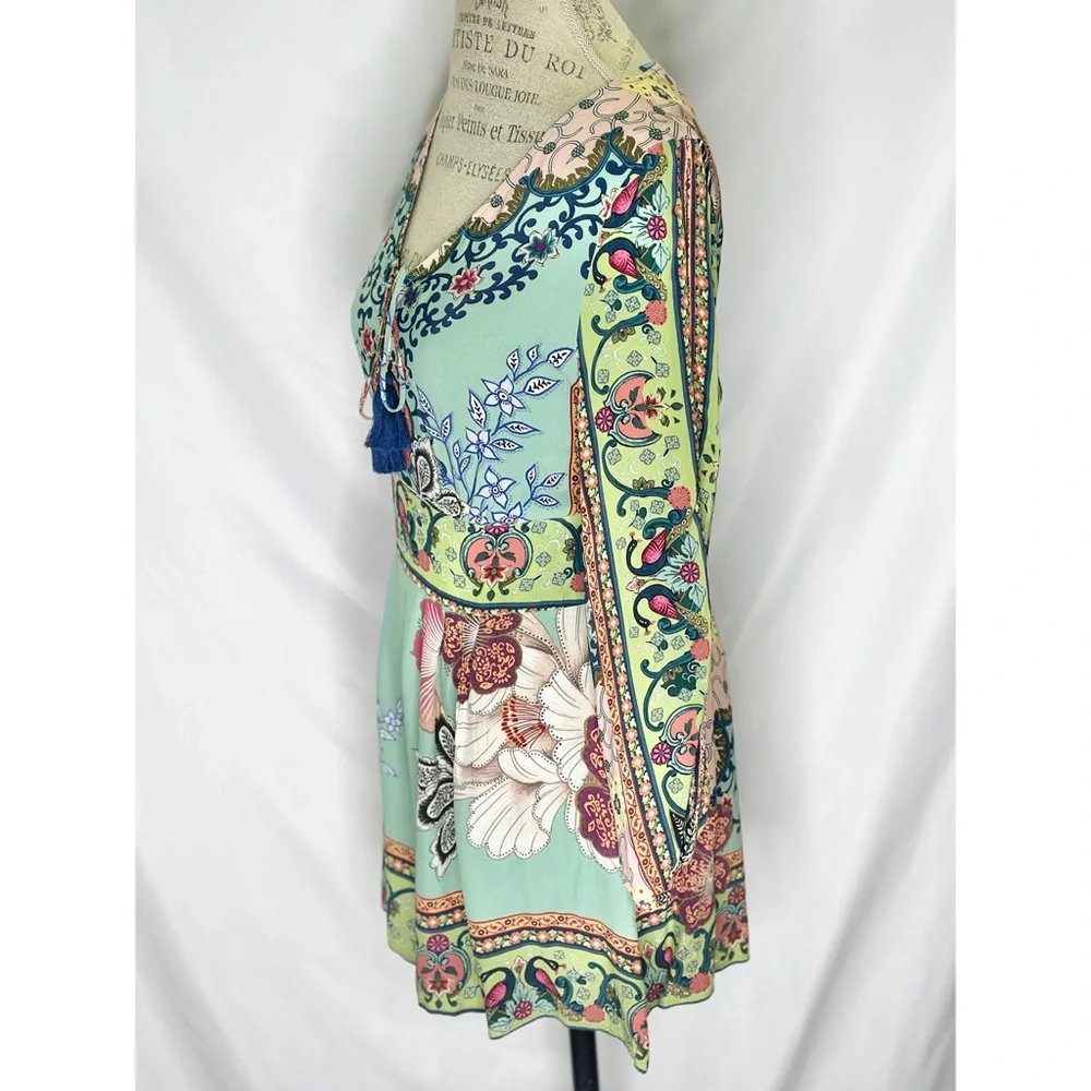 Farm Rio for Anthropologie Bohemian Caversham Floral Print Romper - Picture 5 of 12
